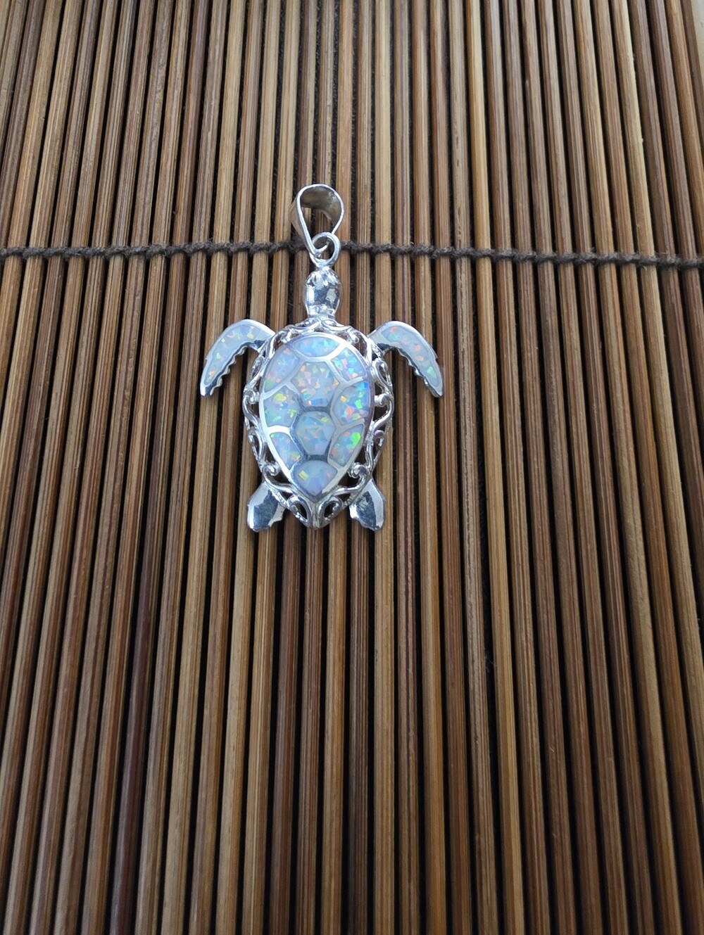 925 Silver Opal Turtle Pendant